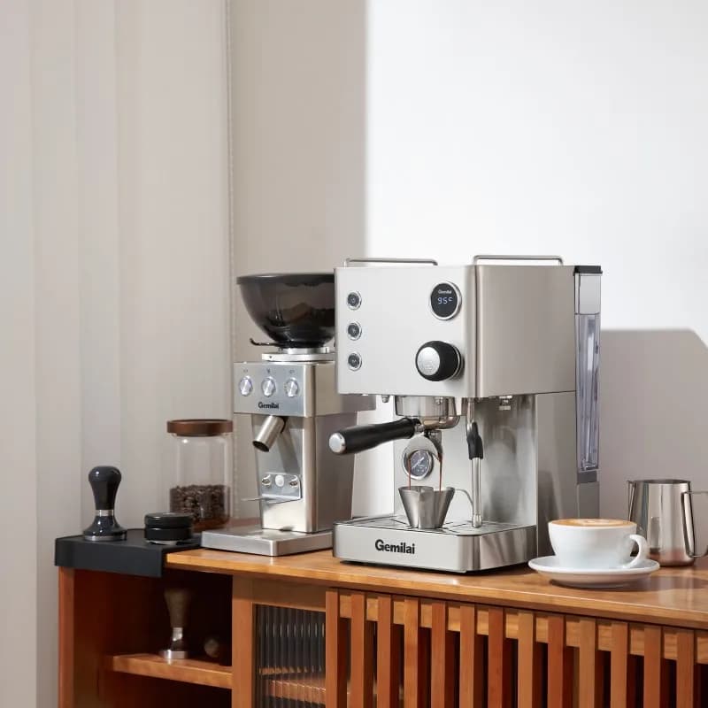 Retro G3007Z Semiautomatic Electric Coffee Machine Stainless Steel For Home and Hotel with Pump and Steam for Foam