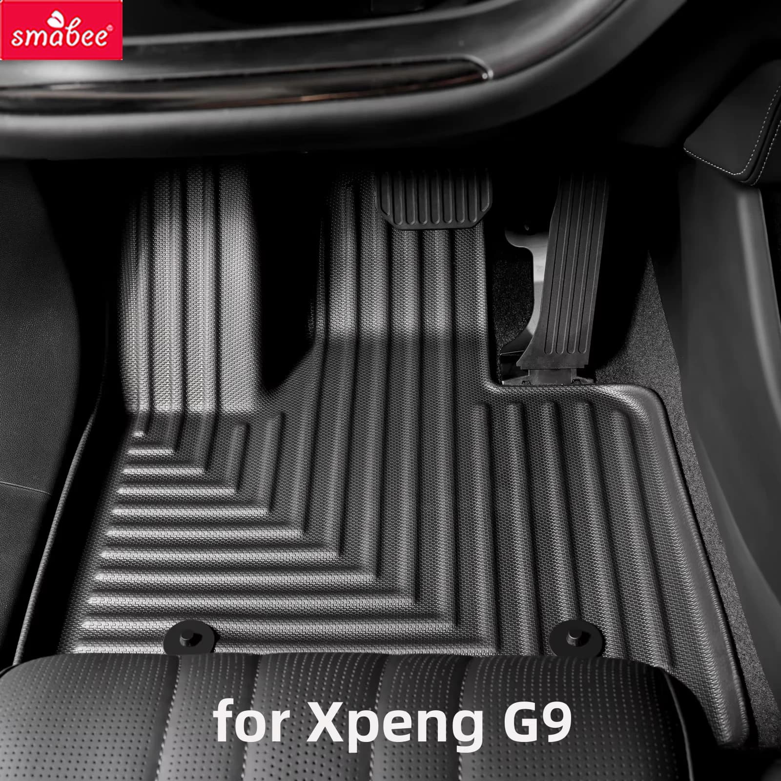 Car Floor Mats Cargo Liner Trunk Pad for Xpeng G9 2022-2025 TPE 3D Foot Mat Waterproof All Weather Black Set Accessories