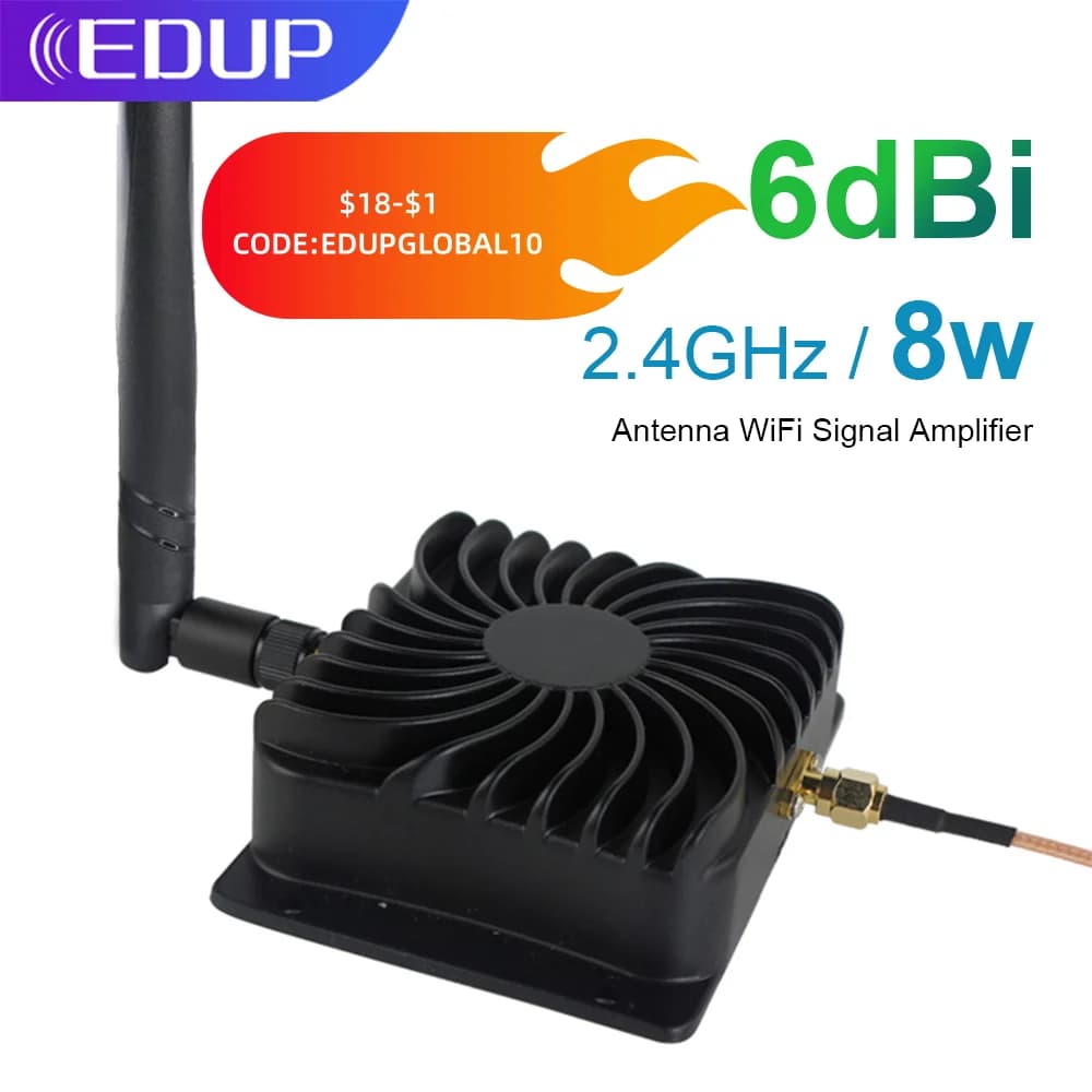 EDUP 8W amplificatore di potenza Wifi 2.4GHz 802.11n ripetitore di segnale Wifi Router Range Extender Booster 6dBi adattatore per Antenna Wireless