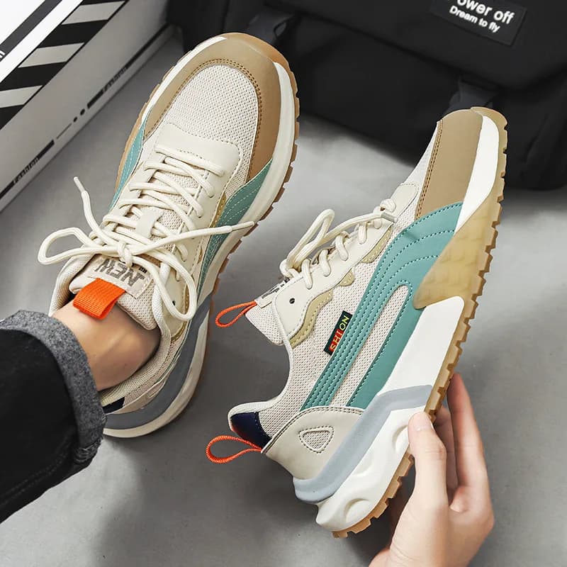 Scarpe da ginnastica da uomo Scarpe vulcanizzate da uomo con lacci Traspiranti 2024 Scarpe da uomo resistenti all'usura Scarpe da corsa per esterni in rete Tenis