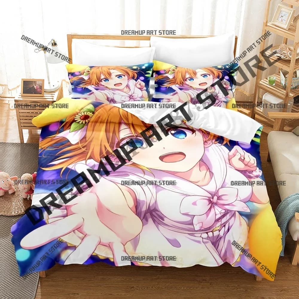 Fashion Love Live Kousaka Honoka Bedding Set Single Twin Full Queen King Size Bed Set Kids Bedroom Duvetcover Sets Bed Sheet Set