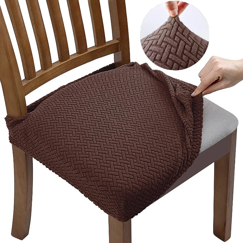 New Durable Jacquard Chair Covers Removable Anti-Power Elasticized Spandex Dining Room Padded Chair Bearing Slip