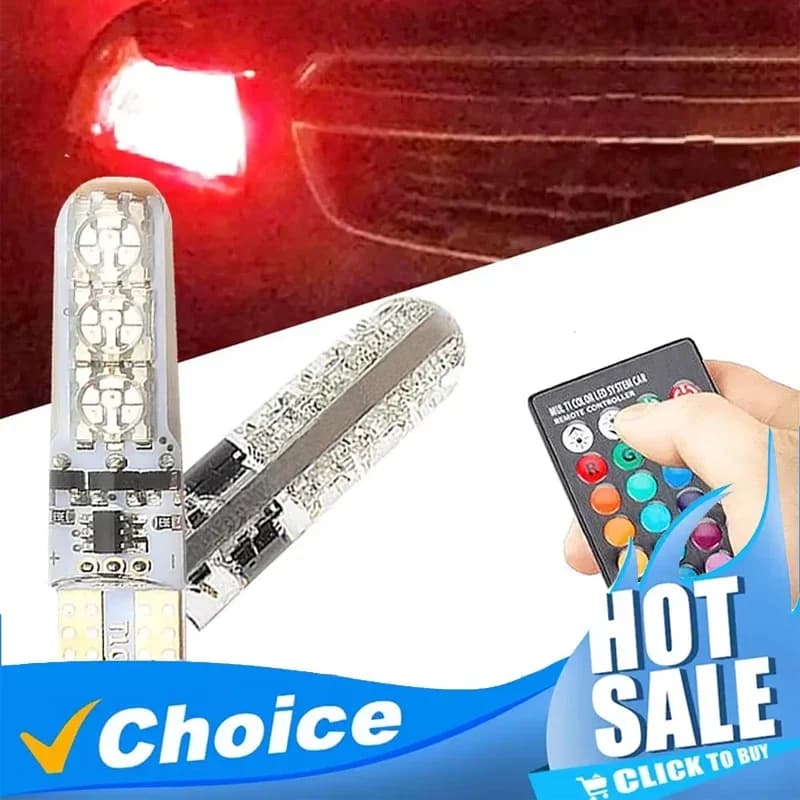 2 PCS Nuovo T10 Silicone 5050-6SMD LED Luce di Lettura di Controllo Remoto RGB Colorato Targa Mini Lampada per Auto/Moto