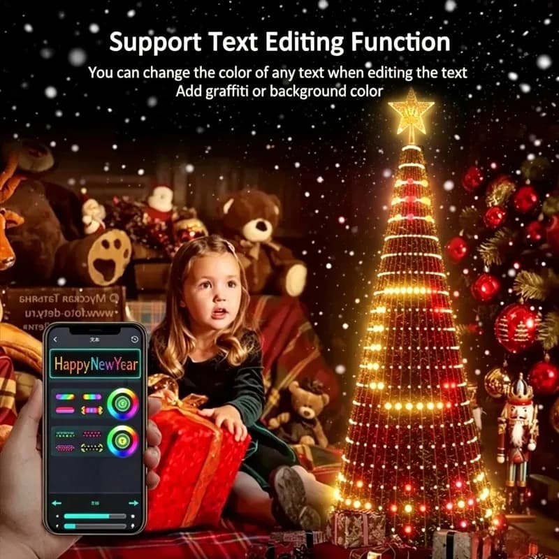Smart RGB Christmas Tree Topper Light, Bluetooth APP Remote Controlled LED Star Lamp with Timer Music Sync Holiday Decor