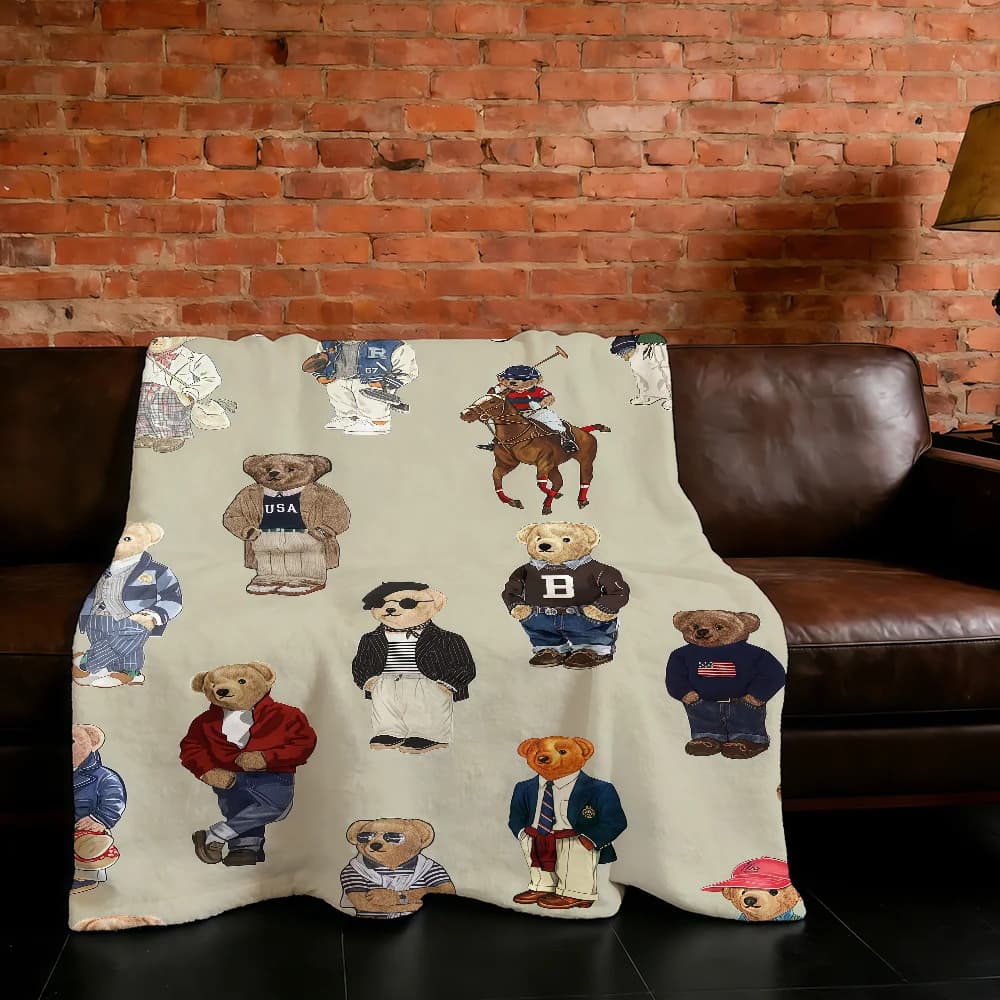 Coperta di Lusso Super Calda e Confortevole in Peluche a Forma di Orso, Coperta Decorativa per Bambini, Casa, Divano, Camera da Letto, Regalo alla Moda