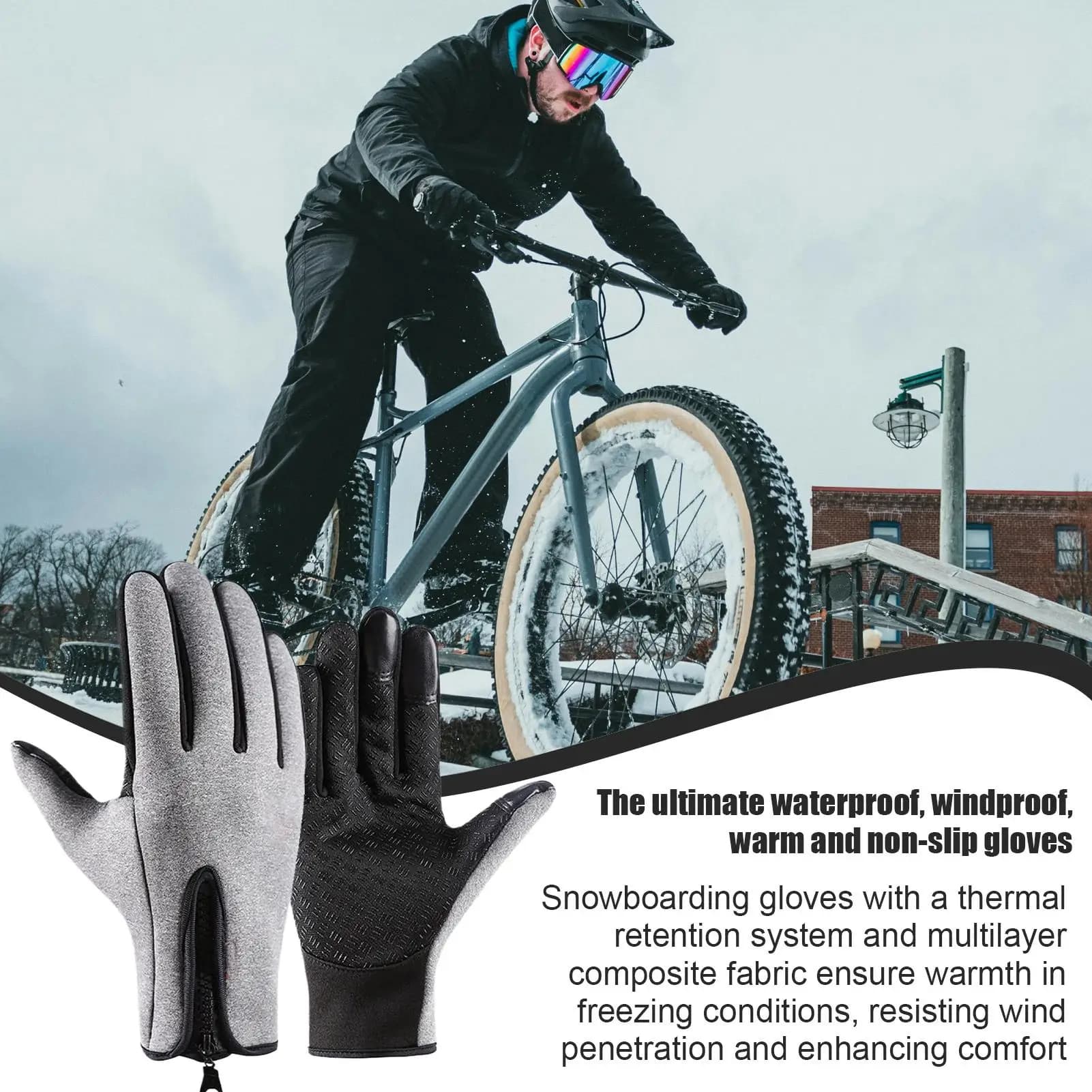 Winter Gloves Thermal Touchscreen Gloves Winter Ski Windproof Sports Gloves Snowboard Fishing Gym Racing