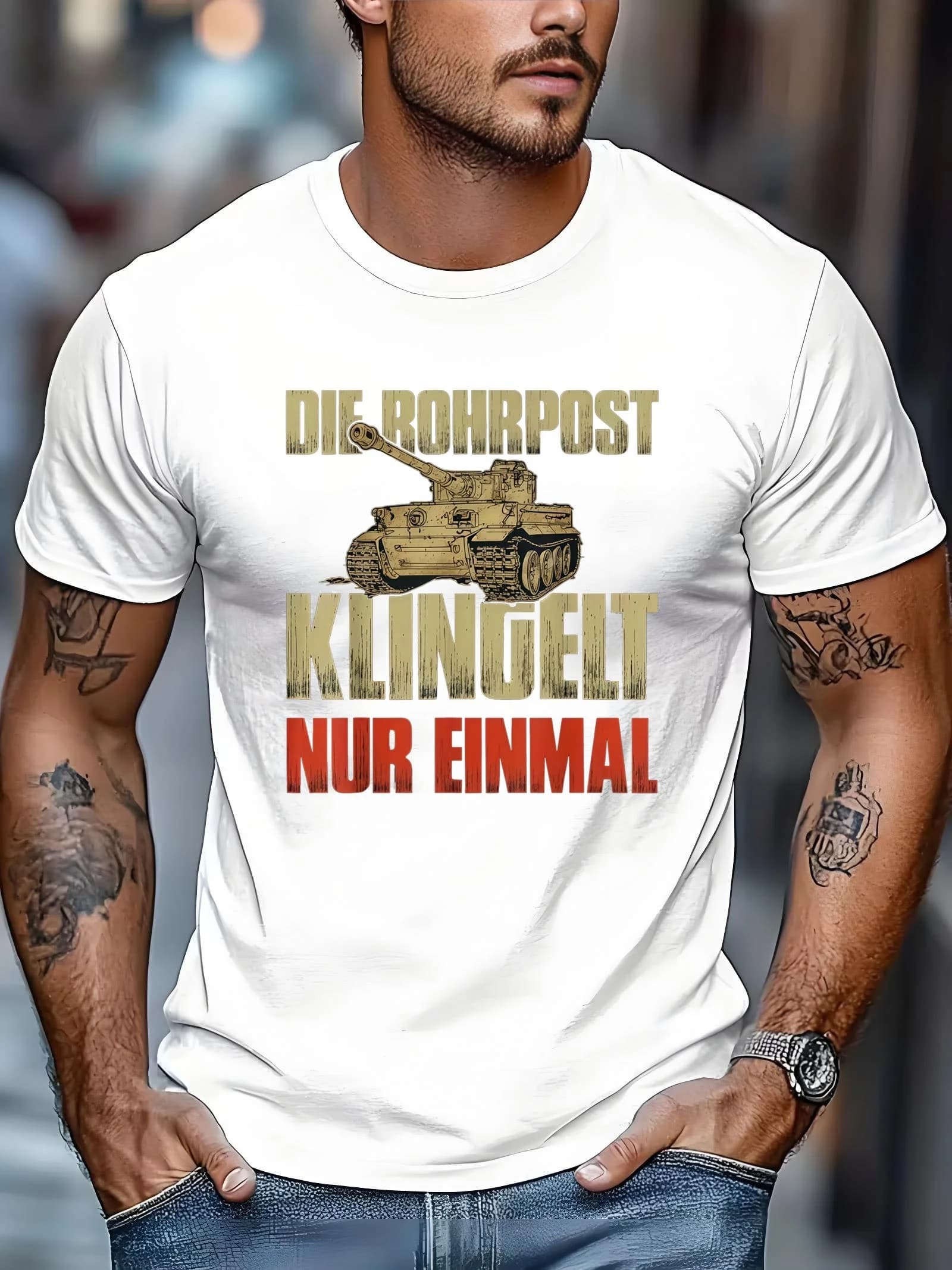 Men's casual sports t-shirt for outdoor activities, Men's T-shirt with pattern a tank top