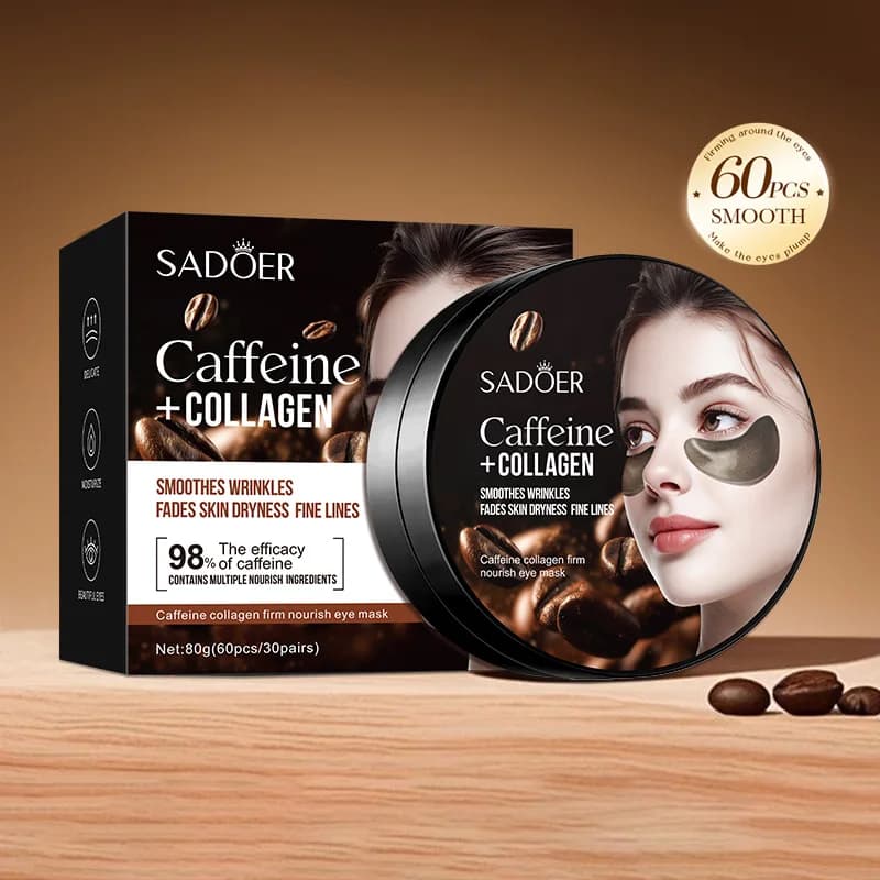 60 pz SADOER Caffeina Cristallo Collagene Maschera Per Gli Occhi Anti Cerchi Scuri Ant-Invecchiamento Anti Rughe Idratante Benne Per Gli Occhi Cura Della Pelle