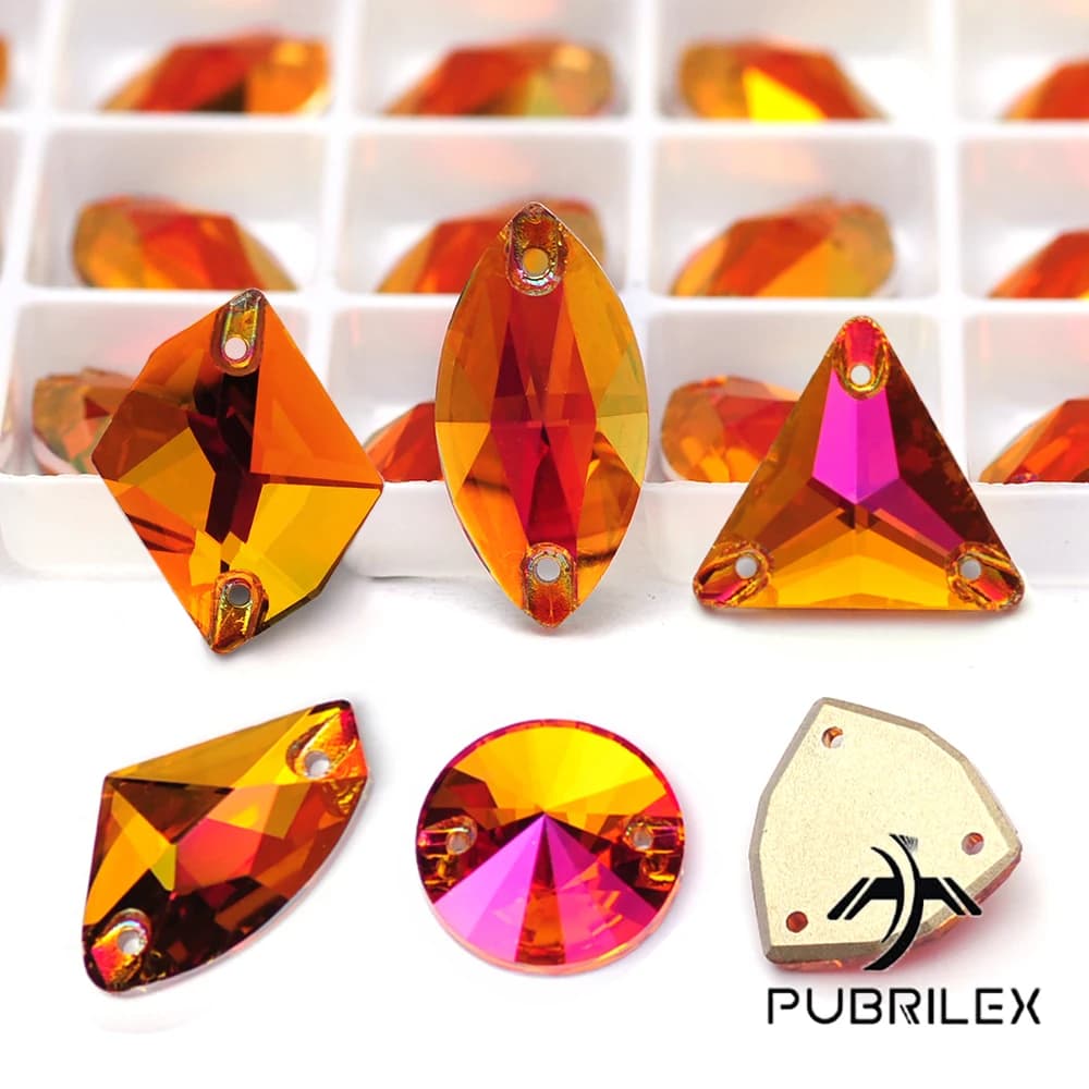 PUBRILEX Astral Pink K9 Vetro Nuovi stili Strass Pietre da cucire Flatback Cucire su strass per abiti Abiti Borse