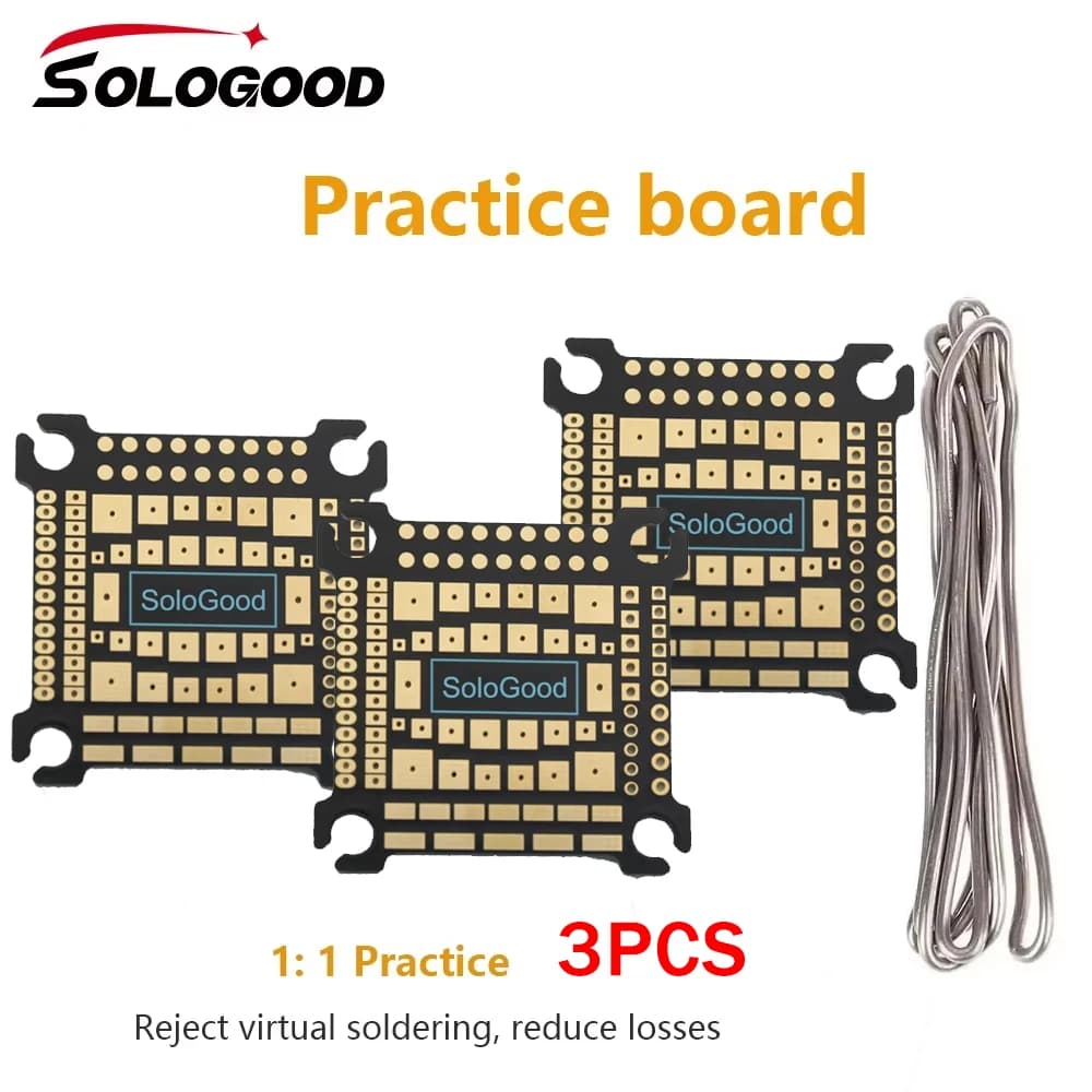 Scheda di Pratica per Saldatura SoloGood 30.5*30.5mm, Riduzione FC 1:1 per Principianti FPV, Nuovi Piloti, Miglioramento del Livello di Saldatura, Parti Fai-da-Te