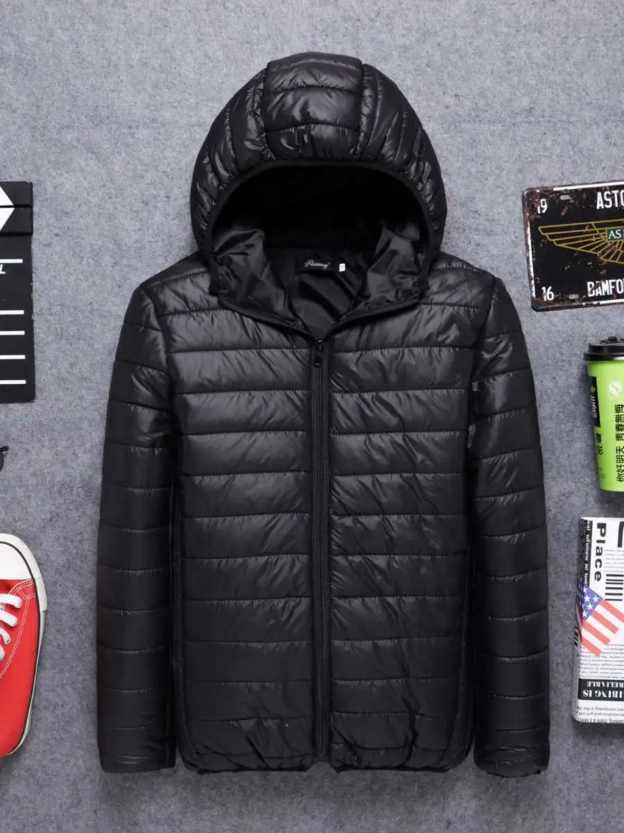 New Arrival Men's Hooded Cotton Jacket Lightweight Warmth Single Color Thin Cotton Coat Multiple Colors Casual Long Zipper