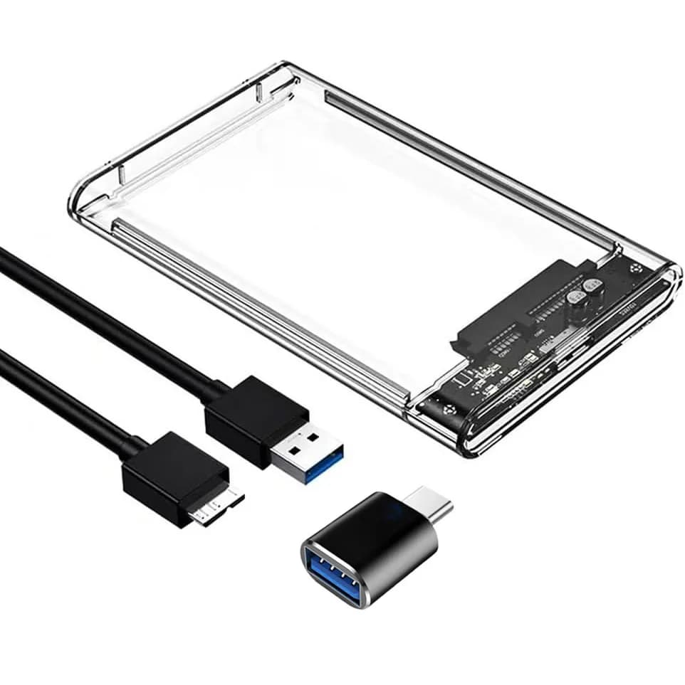 USB3.0 MicroB custodia esterna trasparente da 2.5 pollici SATA 5gbps HDD SSD custodia per disco rigido supporto UASP per PC Laptop