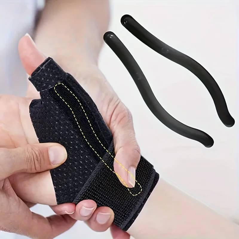 1 pz Nuovo Supporto per Polso e Dita con Tendina di Sostegno Integrata, Fascia Regolabile Traspirante per il Calore Quotidiano, Unisex