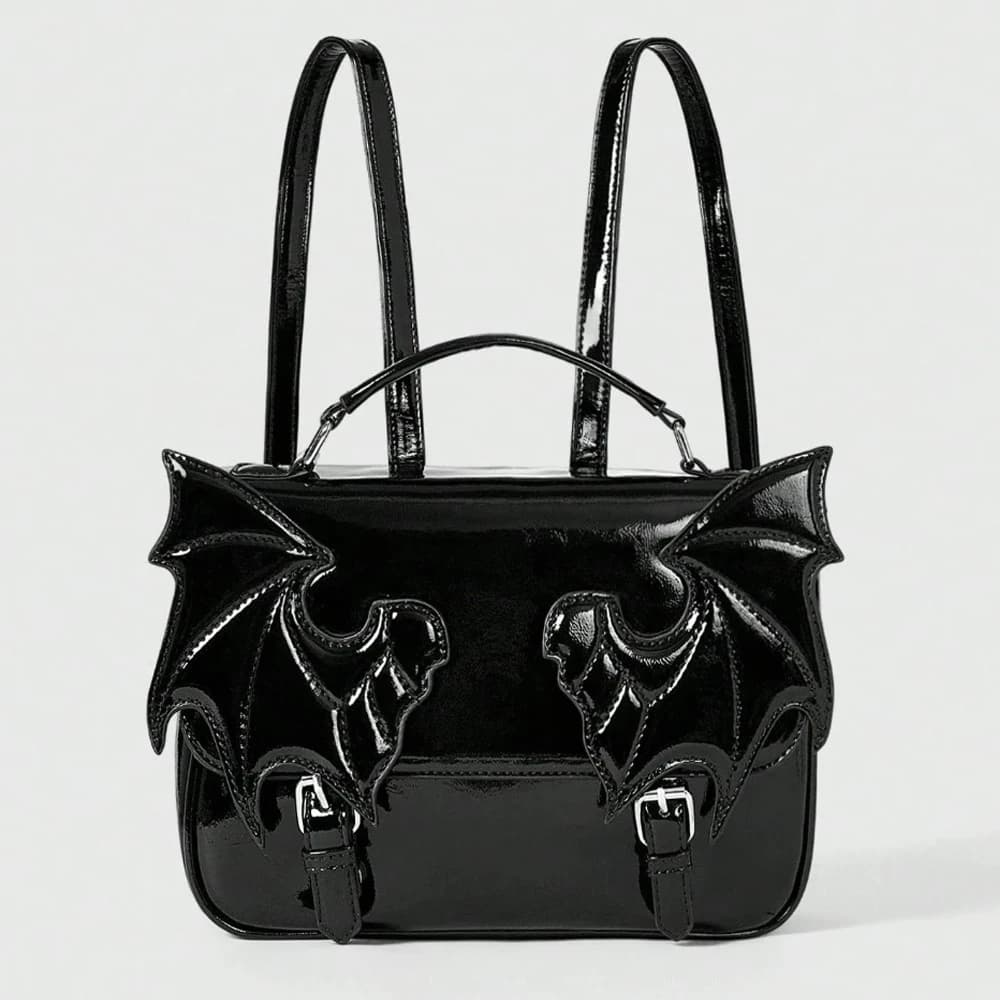 Gothic style bat wings backpack, school backpack, fashionable punk bags Small devil pack with angel wings for girl