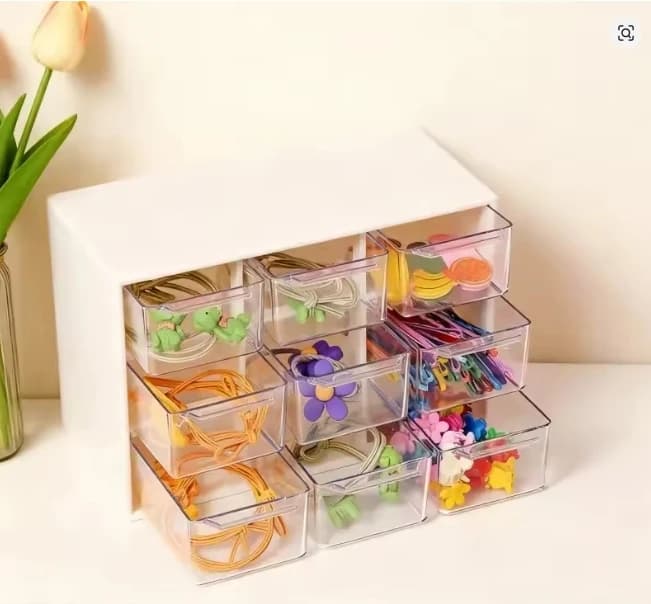Storage Box, Transparent Drawer for Small Parts, Jewelry, Beads, Tools, Makeup Organizer for Dressing Table and Office