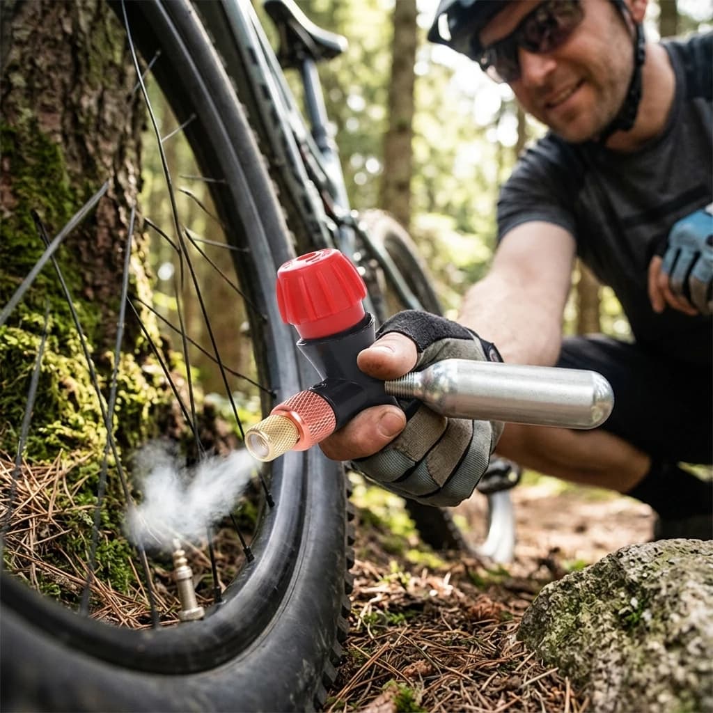 Portable Inflator Head For Bike Thickened Anti-Explosion Cartridge Mountain Bike Tire Pump Accessory