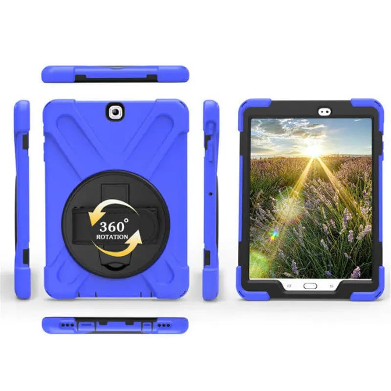 For Samsung Tab S2 9.7 inch SM-T810 SM-T815 SM-T813 T817 T819 Heavy Duty Rugged Tablet Case Hand Strap Stand Shockproof PC Funda