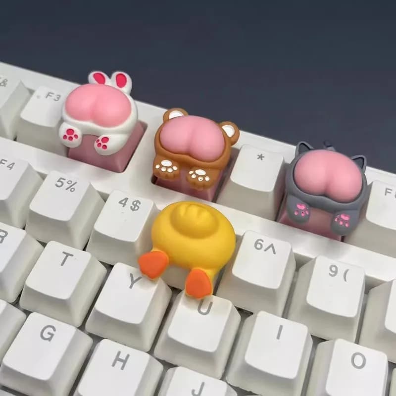 MiFuny Simpatico gatto/anatra Copritasti in resina Fai da te fatti a mano personalizzati Cartoon Artisan Copritasti per accessori per tastiera meccanica regalo