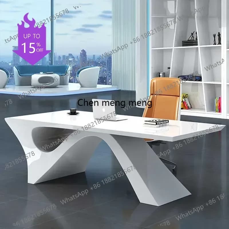 Scrivania da Gaming Bianca Grande per Ufficio, Scrivania Angolare di Lusso per Computer Portatile, Scrivania Direzionale per Ufficio, Mesa Ordenador Furniture01A