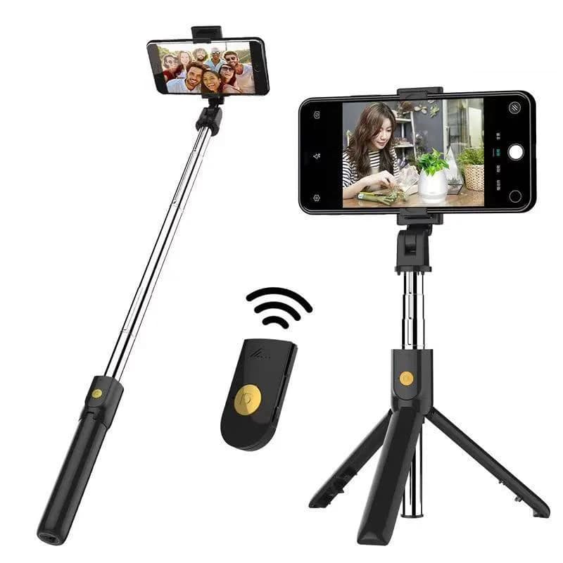 Mini selfie stick Bluetooth wireless 3 in 1 con treppiedi remoti con otturatore per iPhone Samsung per monopiede universale per telefono cellulare