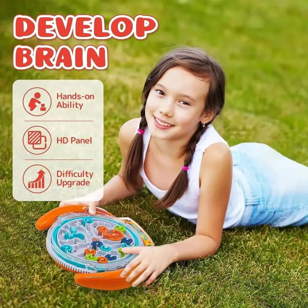 Labirinto 3D Trasparente con Ingranaggi: Gioco di Logica e Bilanciamento con Palla Rotante per Allenamento Mentale
