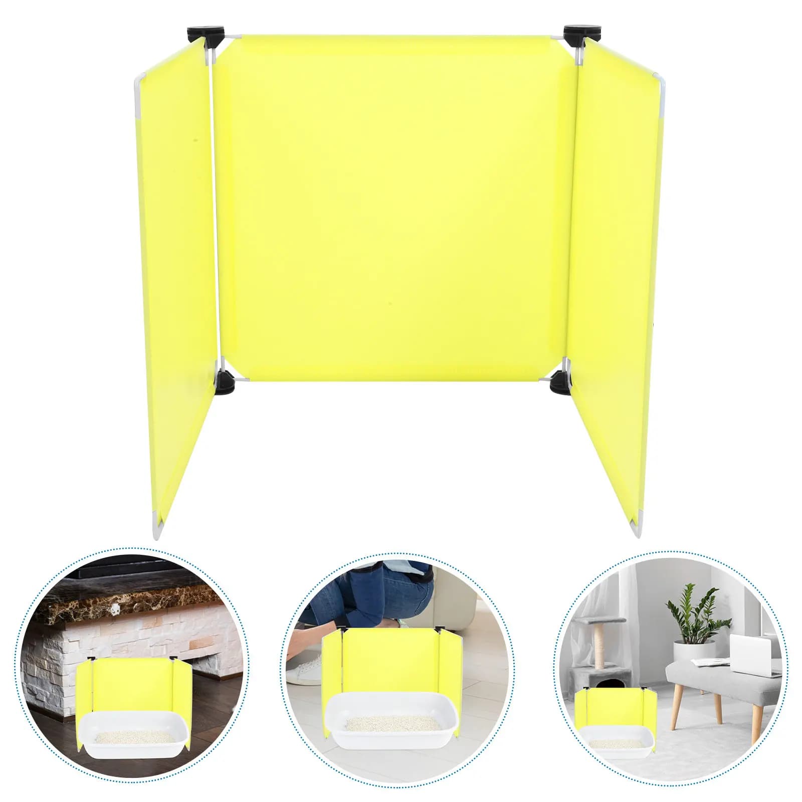 Set di 3 Recinti per Lettiera Gatti, Grandi, Riutilizzabili, Protezione Anti-Schizzi, Scudo Privacy, Accessori Facili da Installare