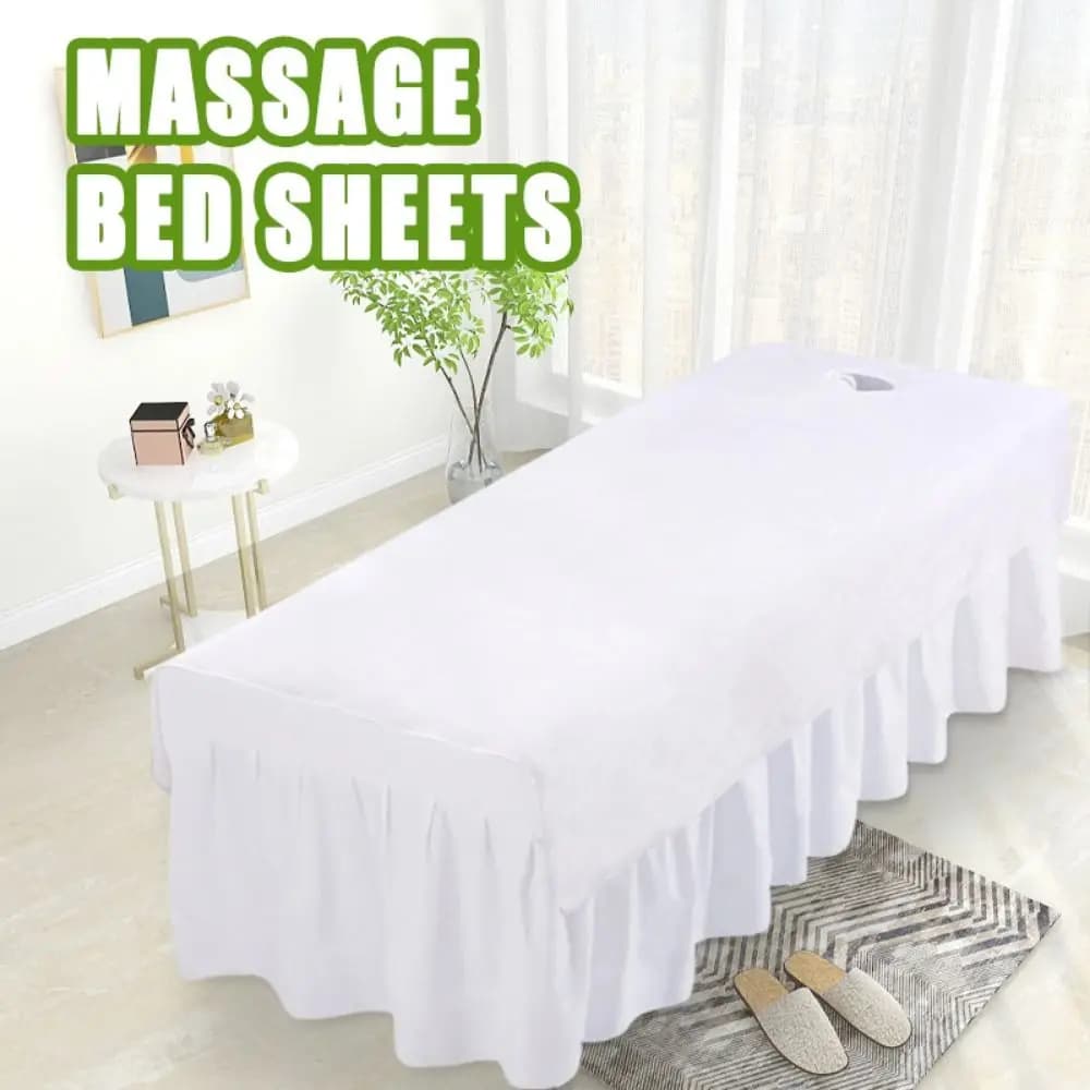 Comodo copriletto SPA morbido con lenzuola per massaggio con foro per il viso Lenzuolo cosmetico in velluto tinta unita Accessori per la casa