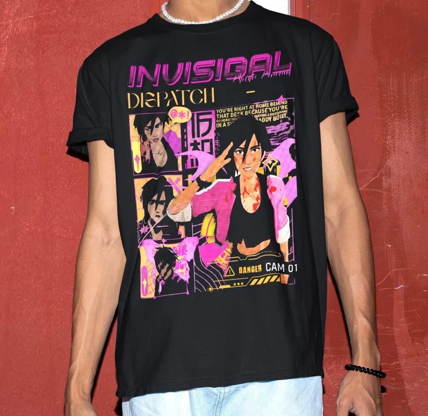 Maglietta Invisigal Dispatch Game - T-shirt estiva da uomo e da donna, ampia e traspirante
