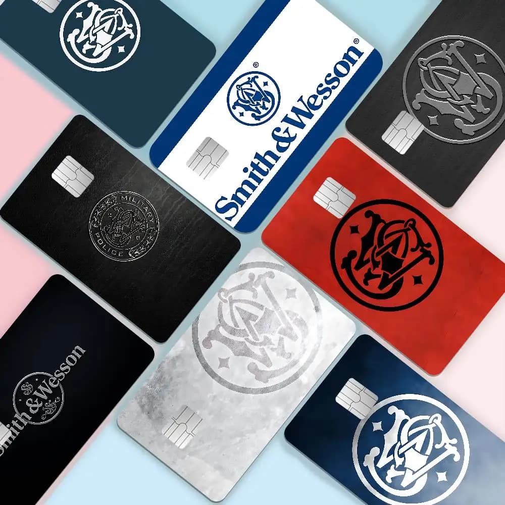 GUN Smith Wesson Game Anime Sticker Film Skin Cover Case for Small Large No Chip Debit Credit Card Front Side