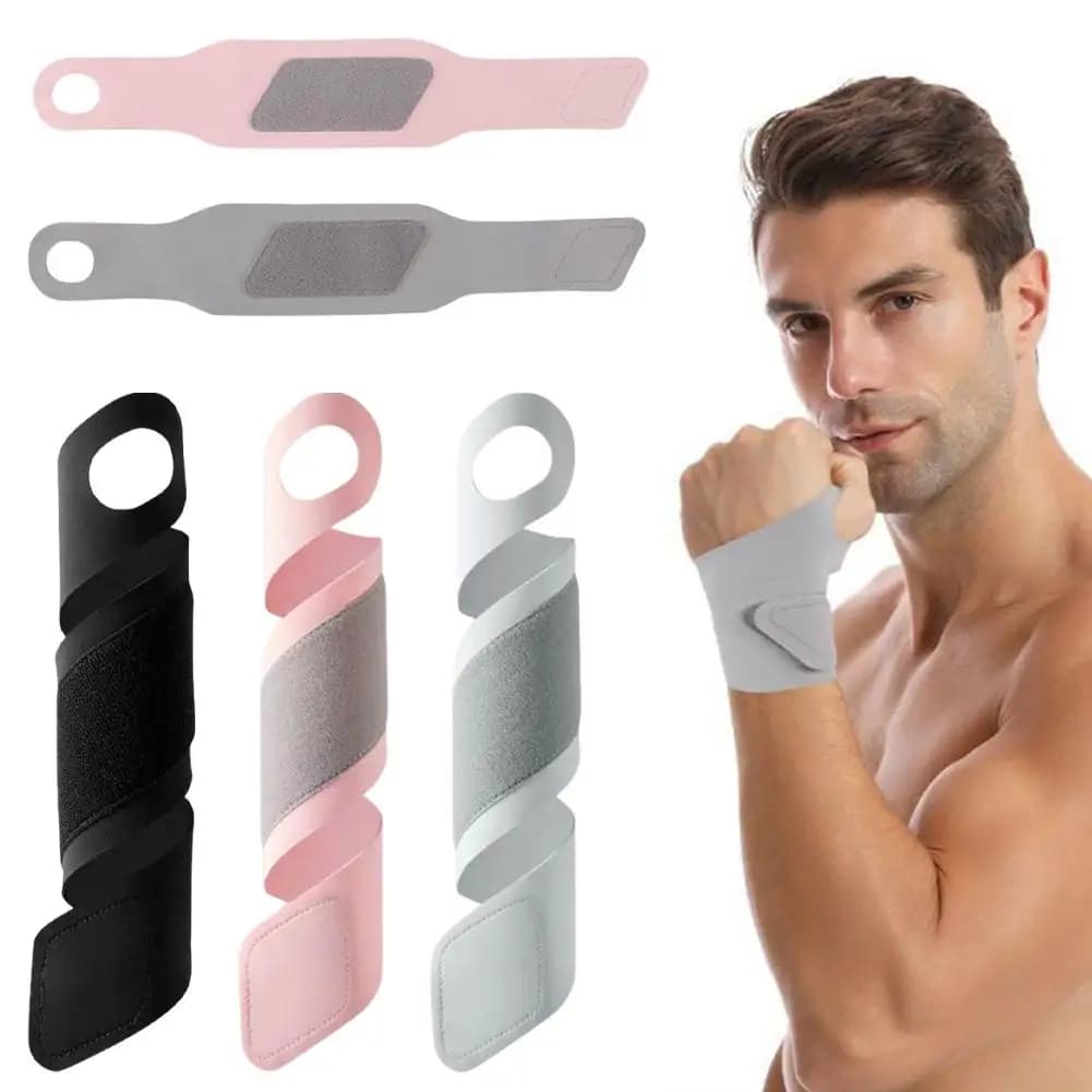 Supporto per polso regolabile, elastico, traspirante, a doppio strato, antiscivolo, in silicone, per alleviare la pressione, per fitness, ufficio, lavori domestici