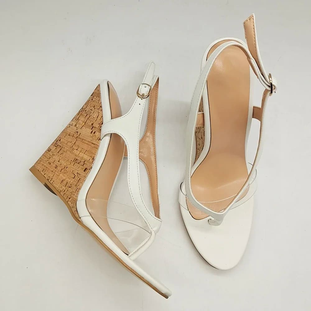 1948 misura la lunghezza dei piedi prima dell'ordino】sandalo con zeppa con tacco alto da donna pinze per il tempo libero pantofole infradito scarpe taglie forti 18-CHC-26