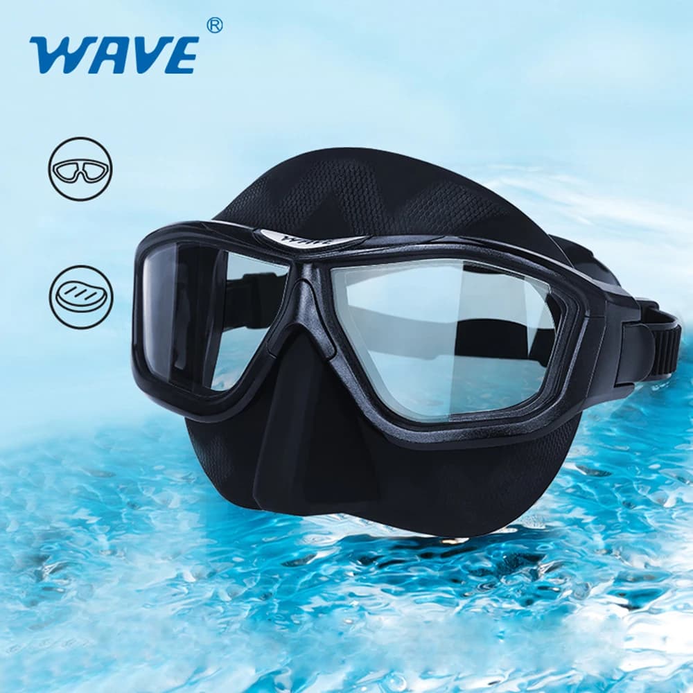 Professional HD anti-fog diving mask with large frame, snorkeling equipment, underwater glasses with large full face frame