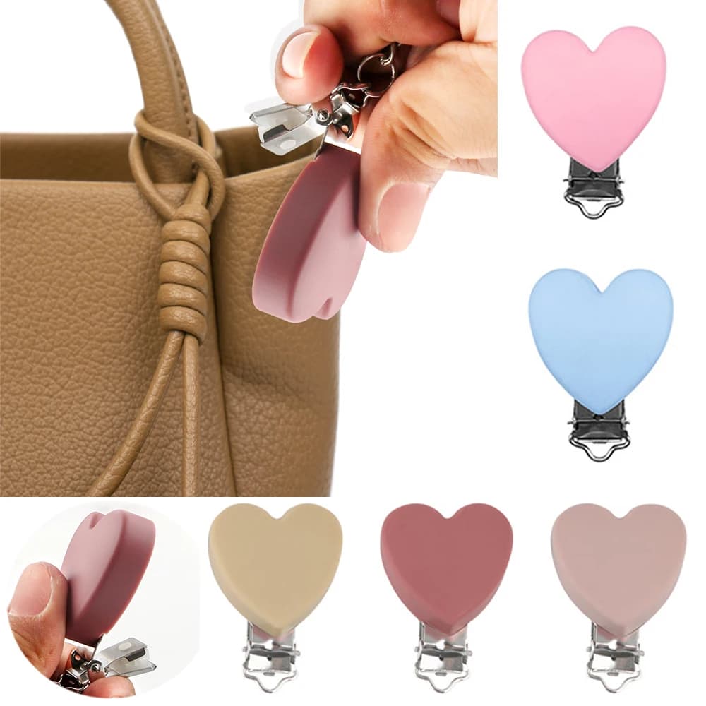 2/4 pz Nuovi fermagli a cuore in silicone per fai da te, borse, cappelli, catene, portachiavi, accessori per gioielli fatti a mano