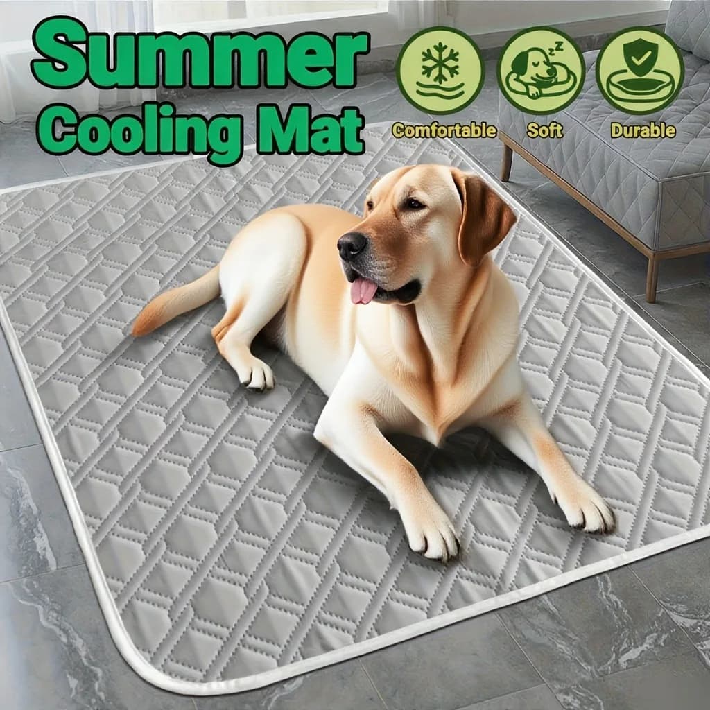 Large Size Pet Summer Mat for Dogs and Cats, Durable Morsi and Scratch Resistant Mat, Super Soft Heat Sink For Indoor/Outdoor, Universal Cat Dog