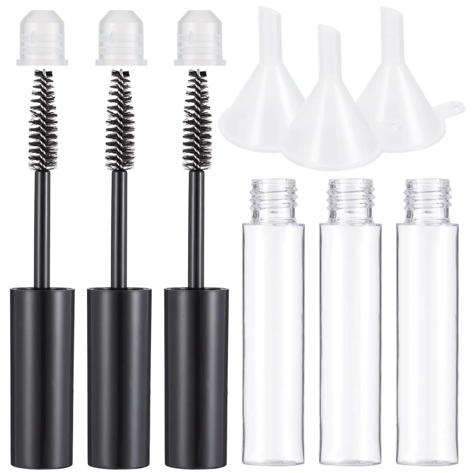 1 set di tubi vuoti portatili per mascara, contenitori ricaricabili per siero per ciglia e sopracciglia, flaconi da viaggio leggeri