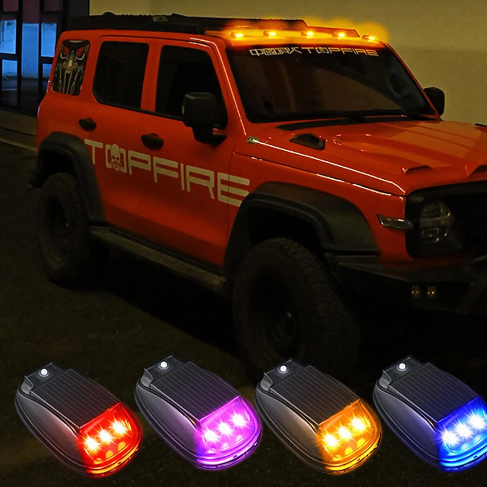 Luce di Segnalazione Solare per Cabina LED RGB con Telecomando, Impermeabile, Facile Installazione per Auto e Pickup