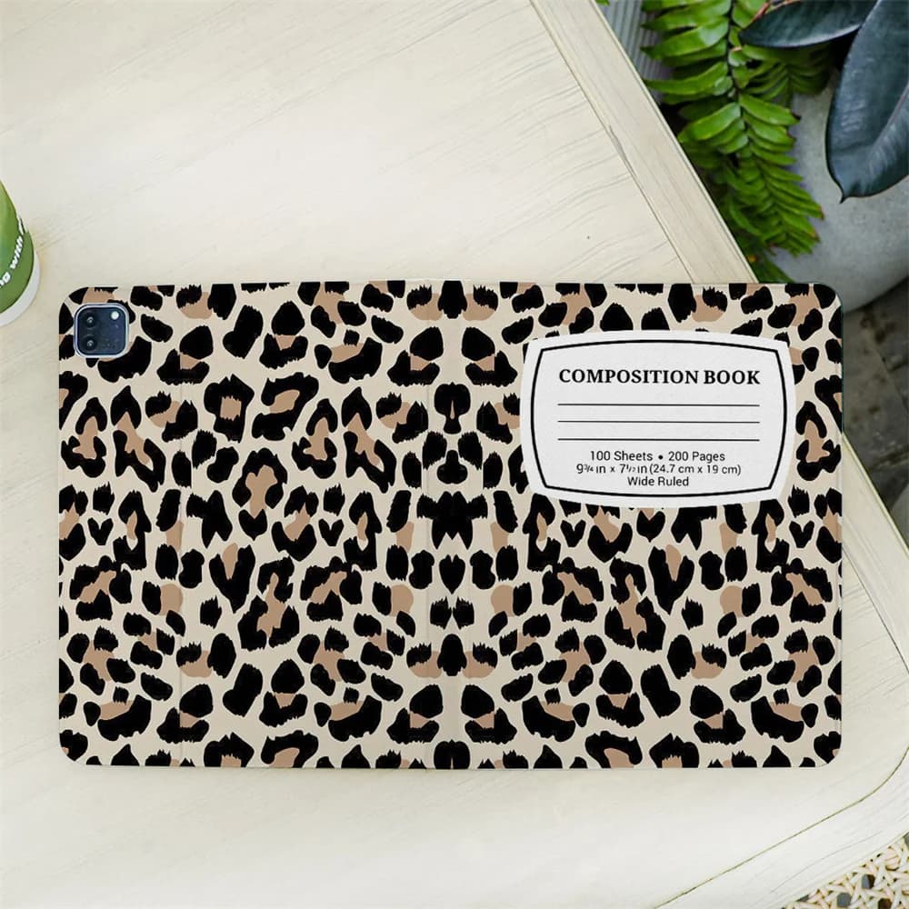 Custodia per libro con composizione leopardata per iPad Air 5 4 10.9 iPad Pro 11 10.2 8 9th Air3 pro10.5 10th 2022 custodia con portamatite