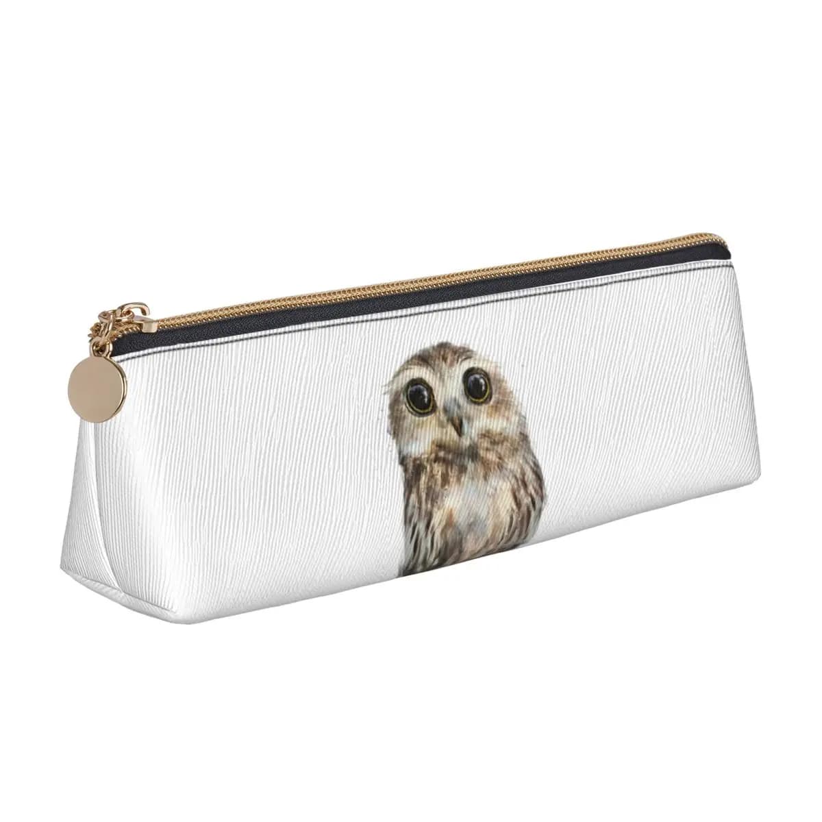 Little Owl Pencil Case for Studen School Large Storage Pen Box Pencil Bag Stationery Supplies Pen Holder Bag