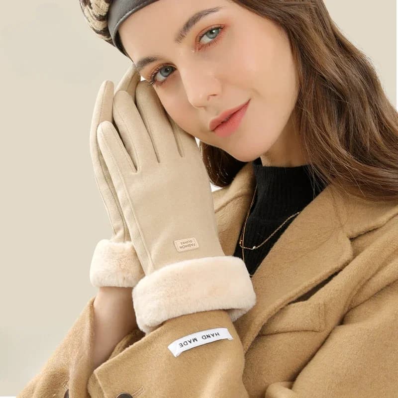 Women's Winter Gloves in Often Fashion Outdoor Gloves in Hot Suede Lady Touchscreen Driving Gloves Sport Motos Cycling Gloves