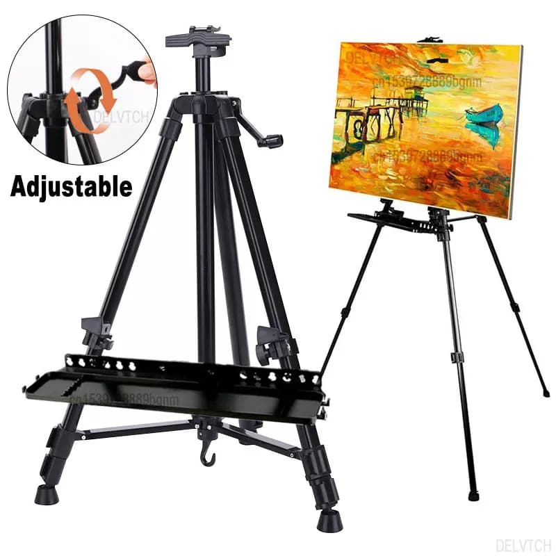 Supporto pieghevole per cavalletto per schizzi in metallo, scaffale per espositore per treppiede da viaggio all'aperto con borsa per artista, disegno artistico, pittura, regalo per studenti