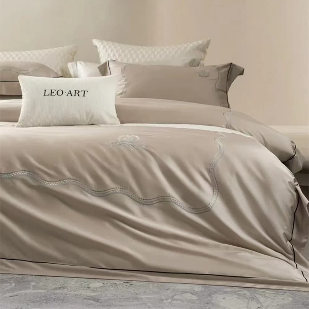 Nuovo Stile 2026 Set Biancheria da Letto in Cotone Ricamato, Completo per Letto Matrimoniale, Queen, King, Full Size, con Lenzuolo, Copripiumino e Federe
