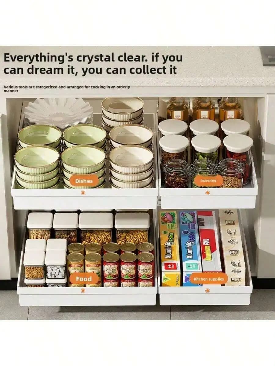 Scaffale Multifunzionale per Conservazione Alimenti, Organizzatore Facile da Installare per Cucina, Soggiorno e Casa