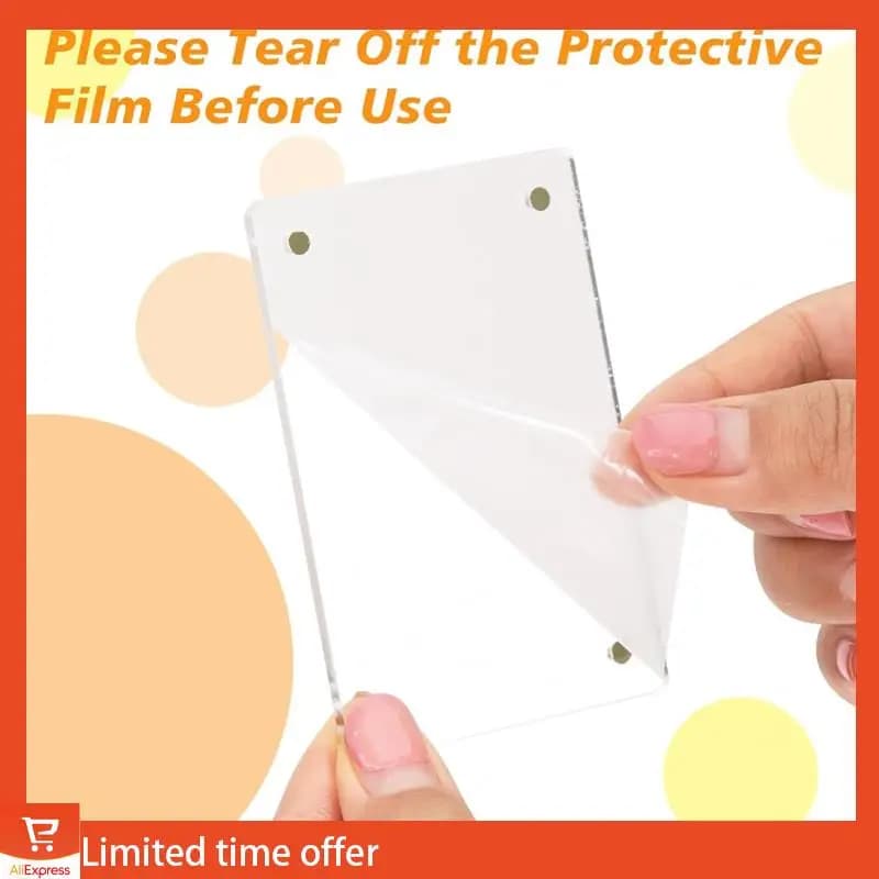 Fresh 12 pcs refrigerator magnet acrylic photo frame transparent film photo for photo viewing, 2,36 x 3.54 inch durable