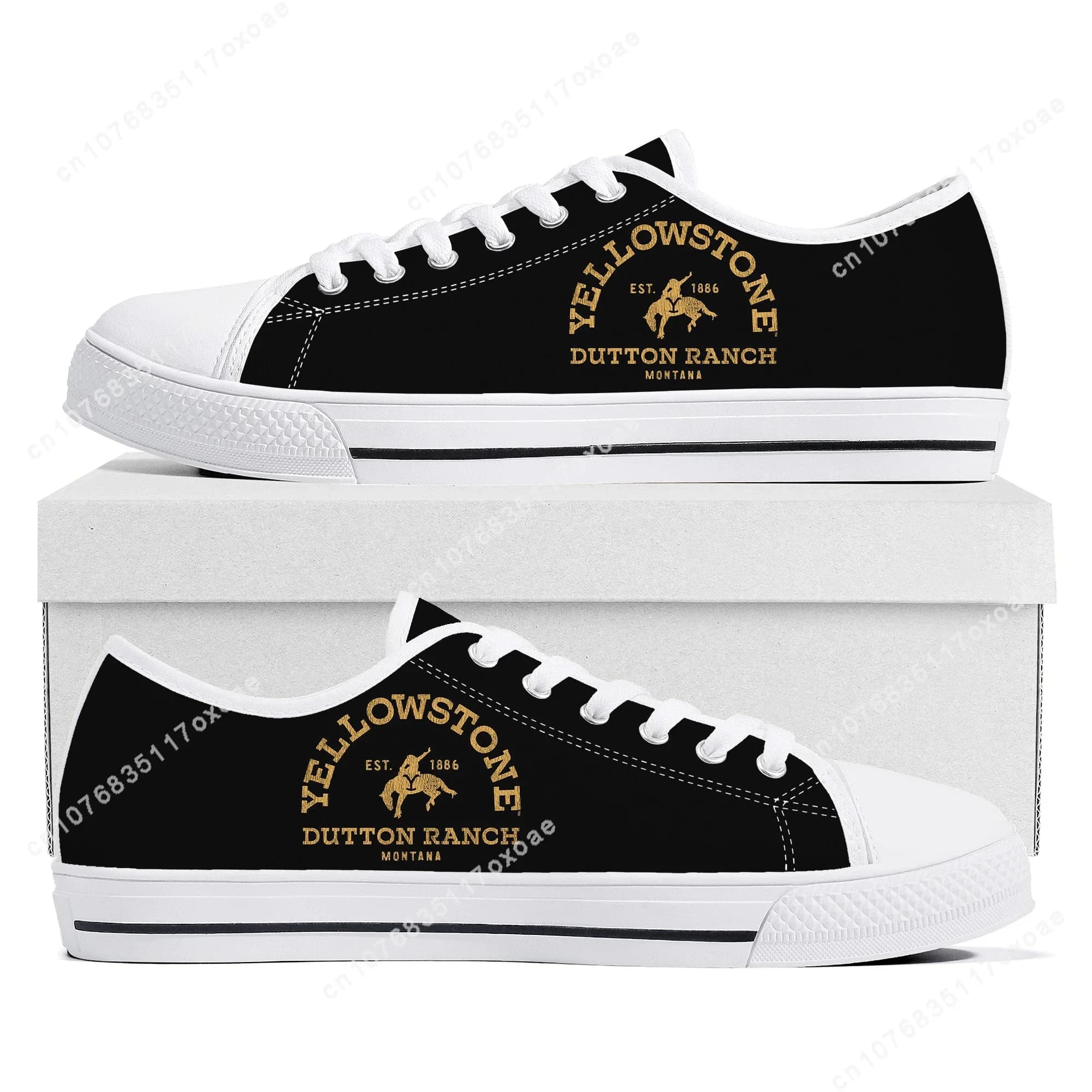 Yellowstone Dutton Ranch Low Top Sneakers Mens Womens Teenager High Quality Canvas Sneaker couple Casual Shoes Custom Made Shoe