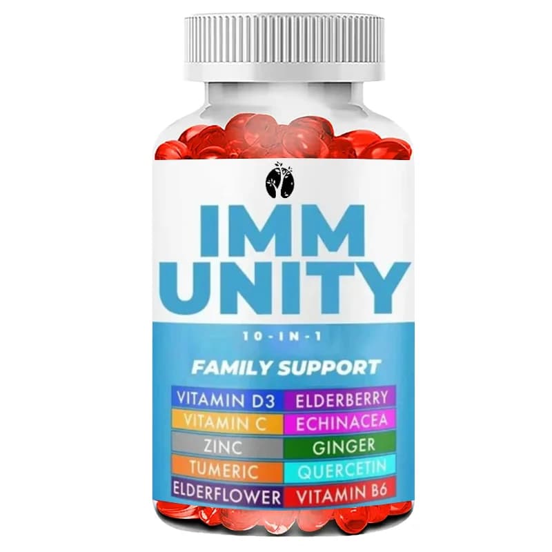 Immune support supplement 10 in 1: containing vitamins of the key immune system zinc, vitamin C and D, elder, equinacea, etc.