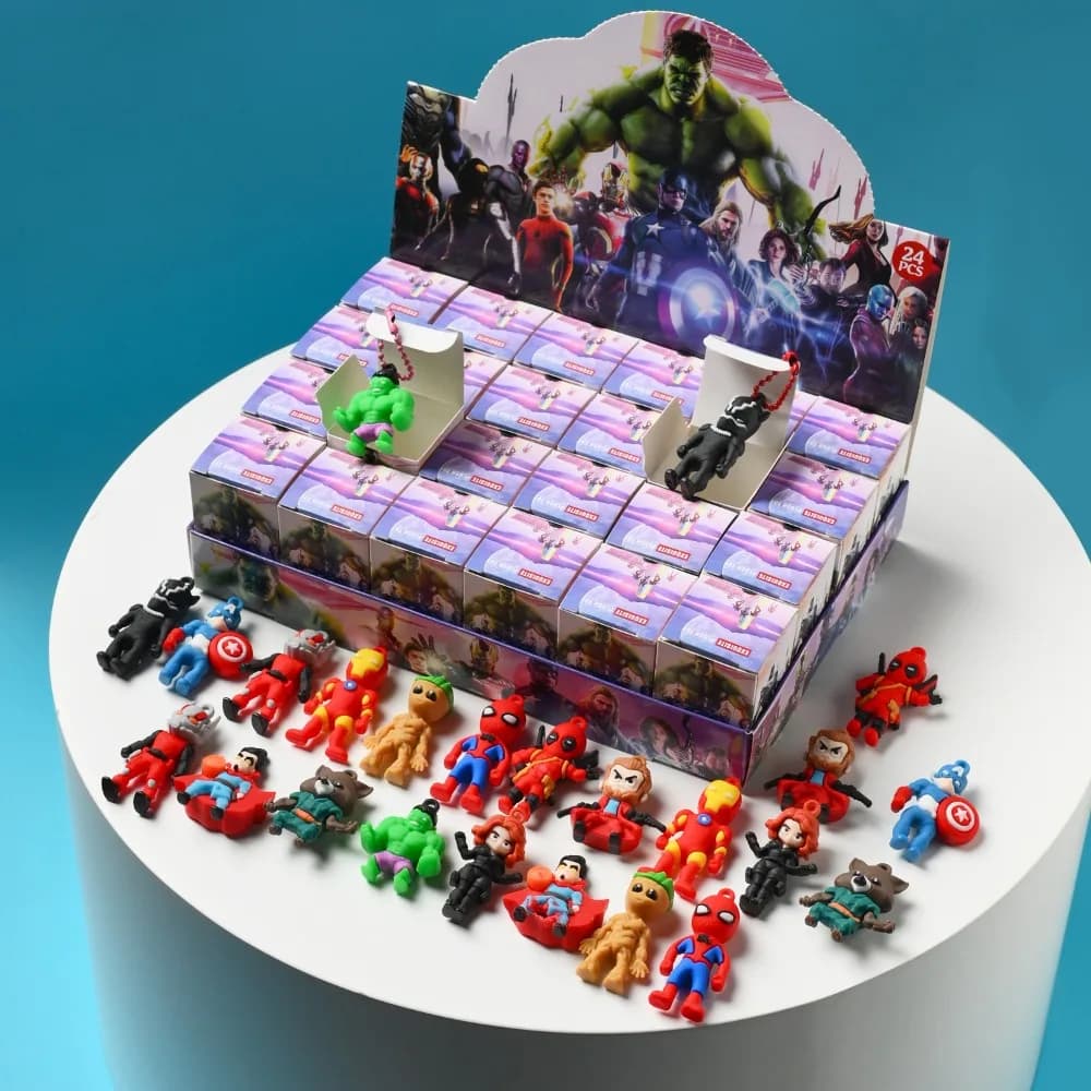 New 24pcs Marvel Spiderman Blind Box Toy Model Anime Action Figures Spider-Man Children'S Toys Decorationdolls Gifts