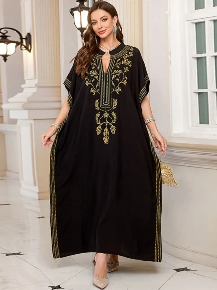 Summer Cover Ups Women Swimsuit Half Sleeve Robes Bathing Suit 2026 New Embroidery Beach Holiday Maxi Dresses Cover-Up
