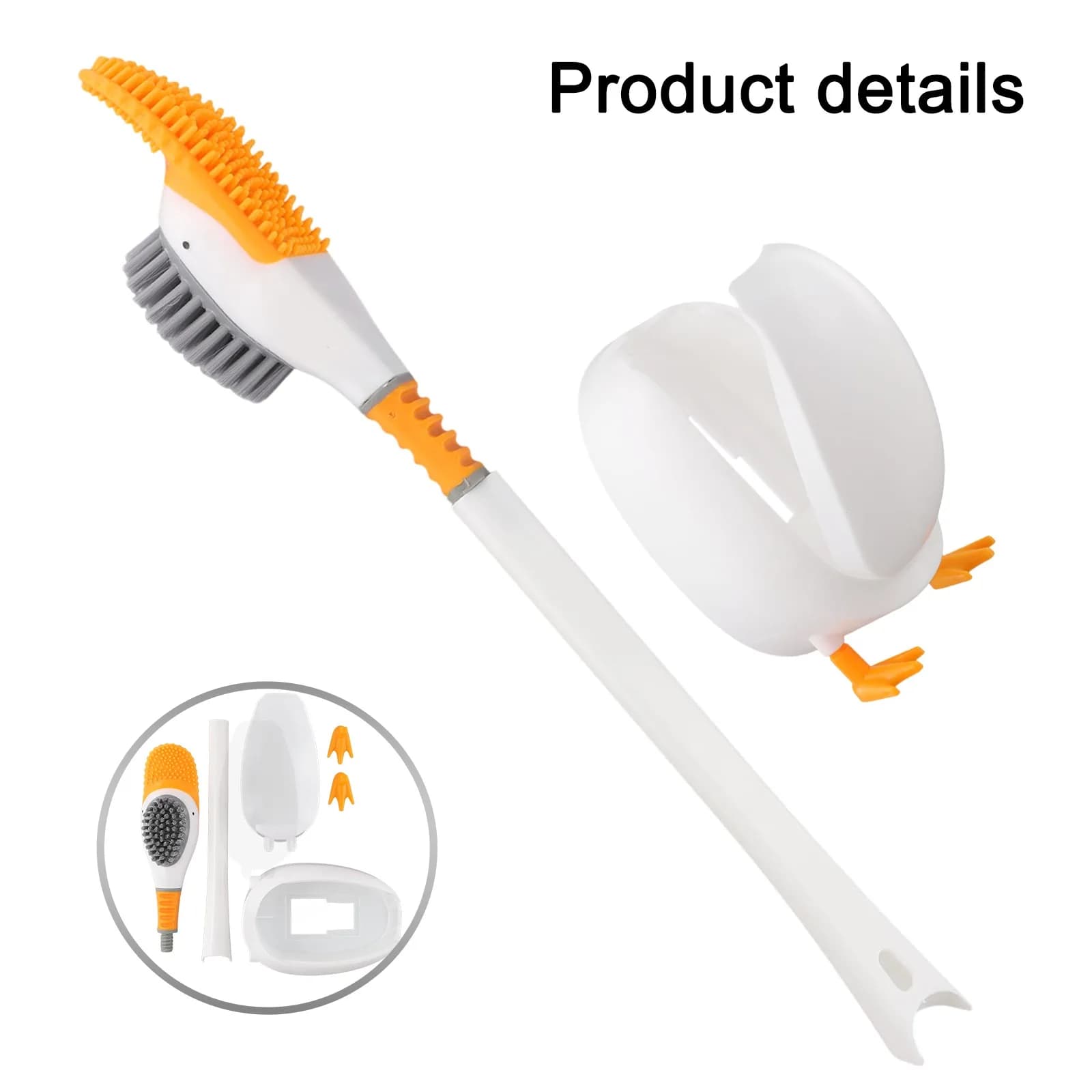 360 Pulizia profonda Scopino per WC con anatra carina Divertimento per la pulizia del bagno 42 * 10 cm Spazzola per risciacquo facile Soluzione per la pulizia delicata