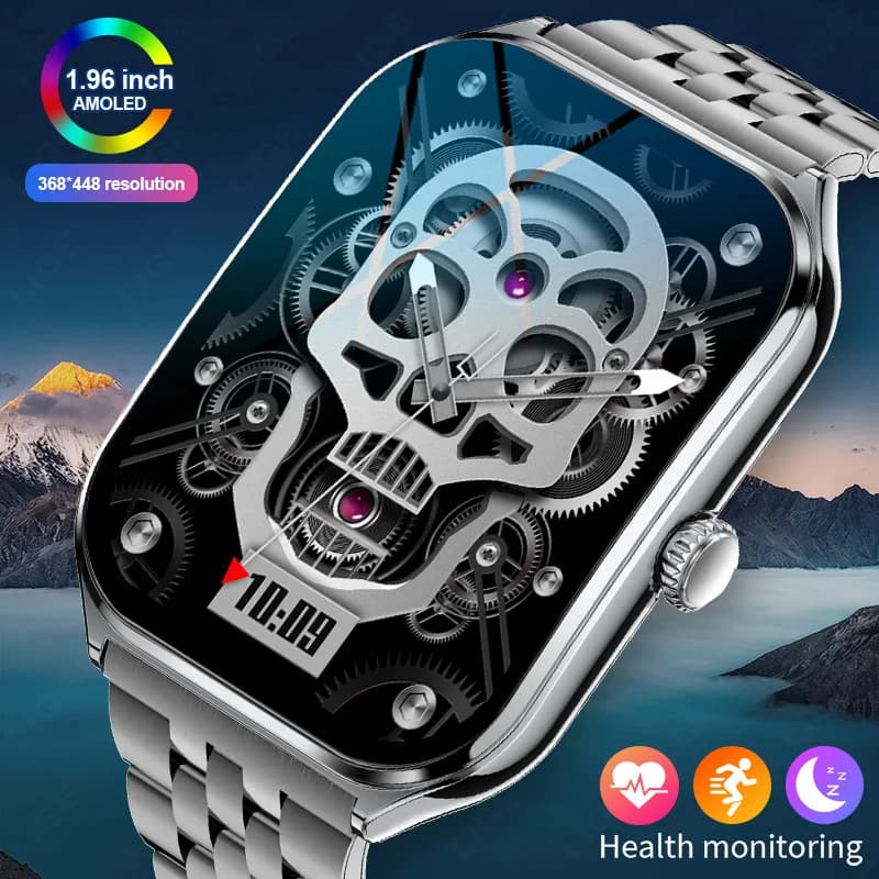LIGE Ultra-Sottile Smart Watch Ladies 1.96 "AMOLED 368*448 Pixel HD Displays always Smartwatch Time Notice for Men 2025
