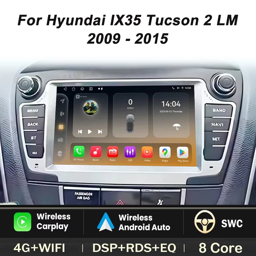 Autoradio Android per Hyundai IX35 Tucson 2 LM 2009-2015 Aggiornamento Carplay Autoradio Multimediale WIFI Bluetooth Senza Slot DVD